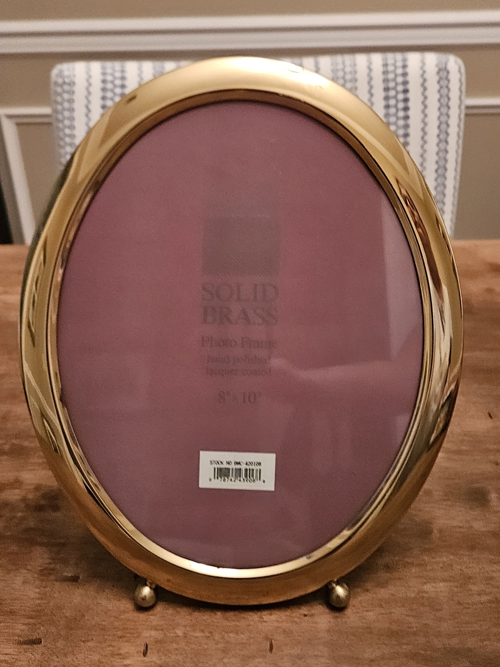 Solid Brass Oval Photo Frame in Gold by